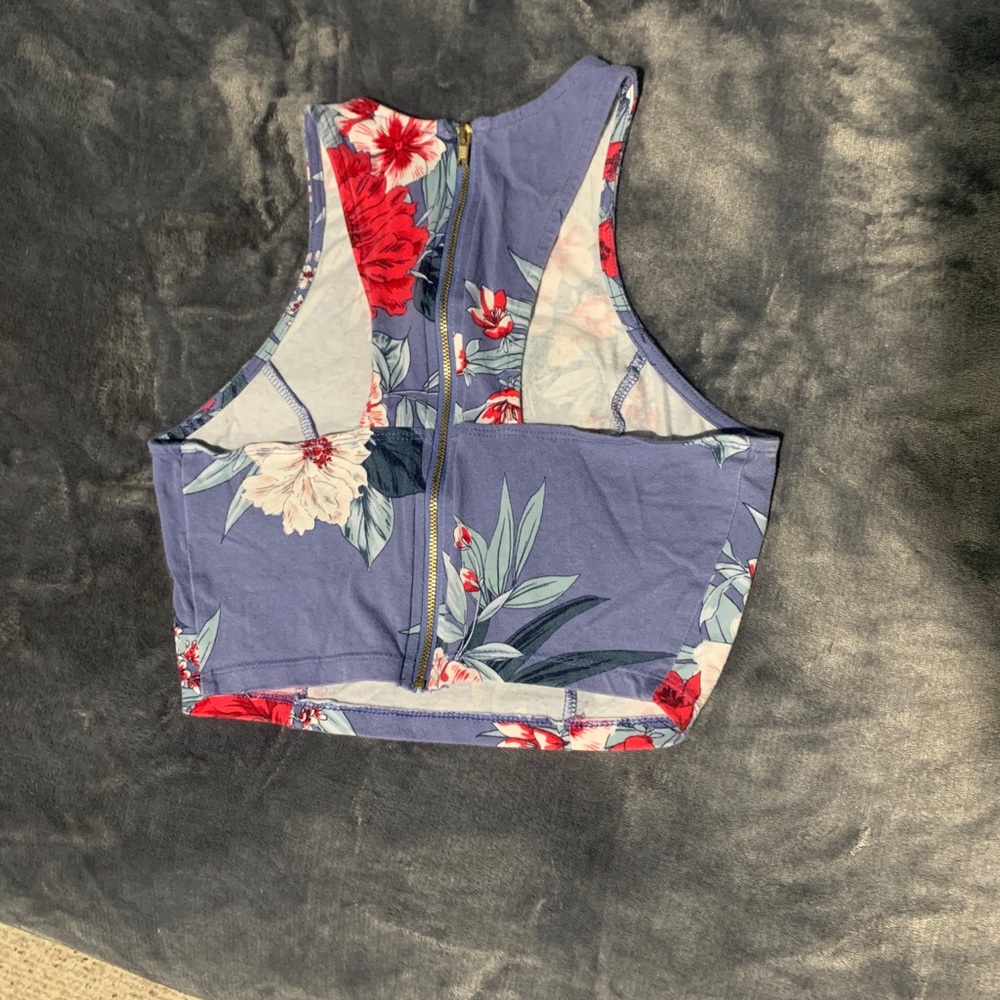 Cropped zip up shirt